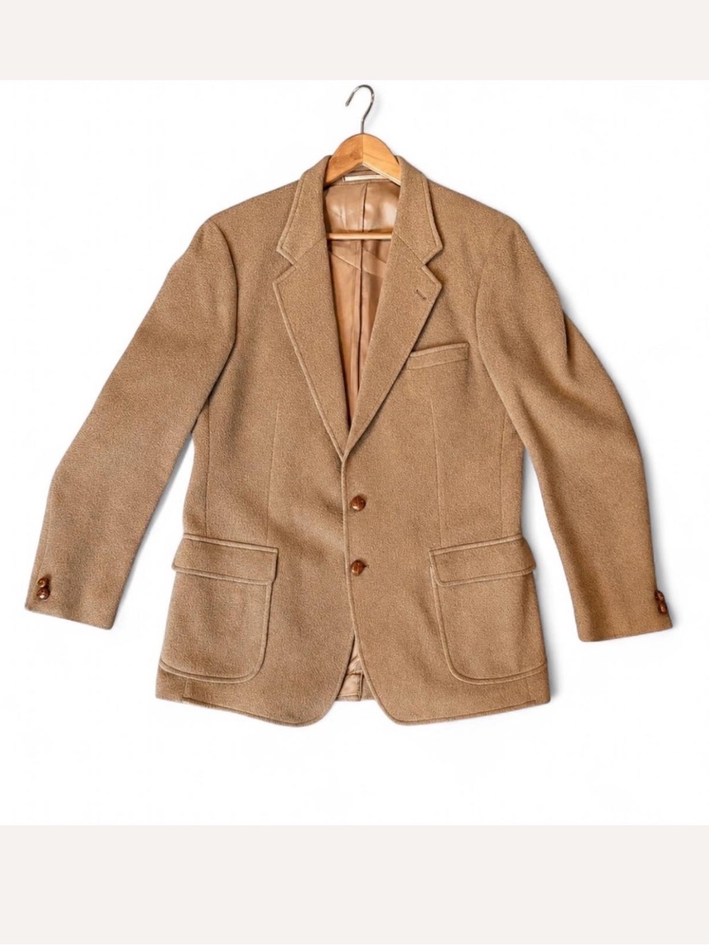 Rare Vintage 70s Egon von Furstenberg Camel Wool Sportcoat 42L - Yugoslavia